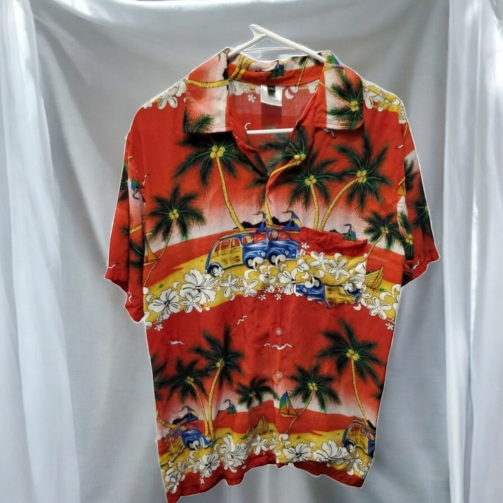 Island style button down Hawaiian Shirt XXL Women's